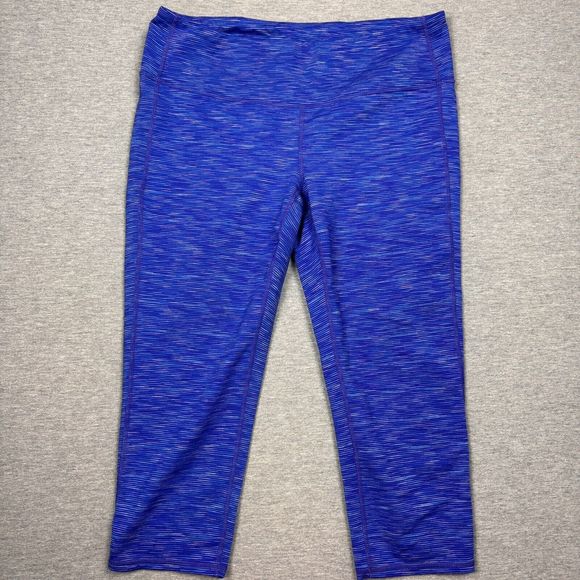 Athleta Small Mid Rise Crop Leggings Purple 722061-01 Supportive Stretchy - Picture 1 of 10